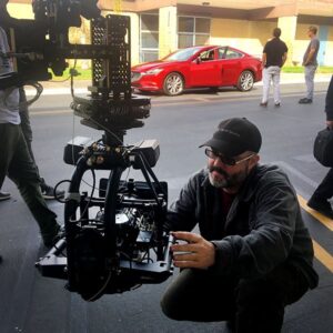 Eric Bergez dialing in the Movi XL on a Mozda commercial